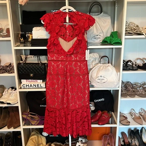 Saylor red lace dress - Picture 2 of 4